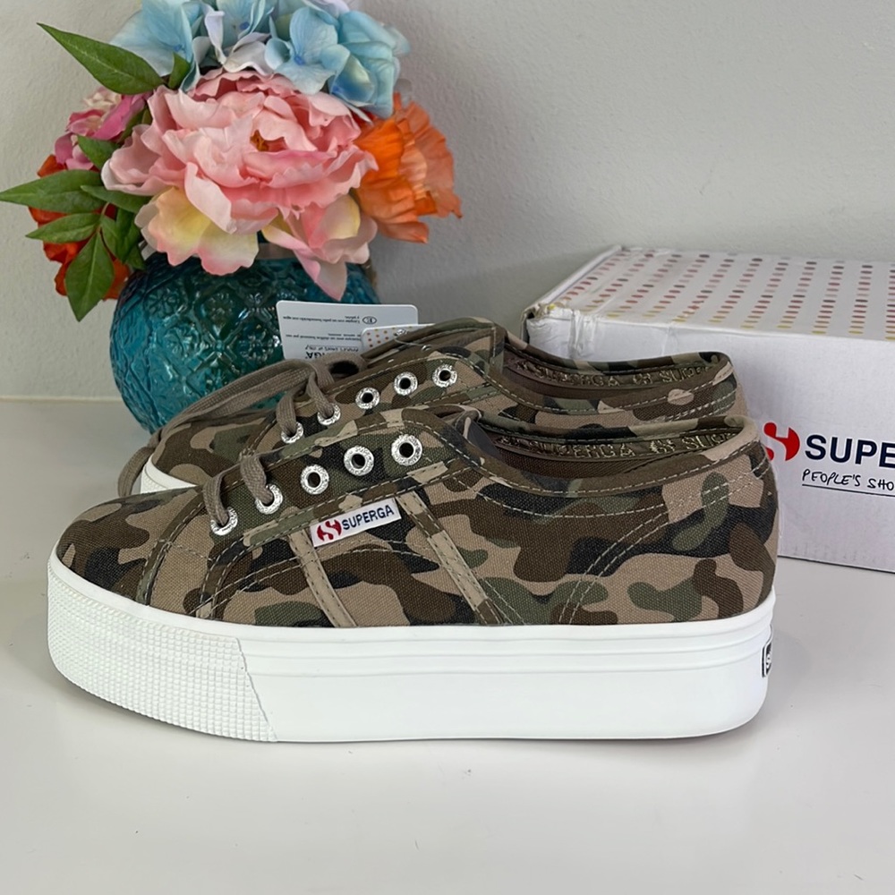 Superga NWT COTCAMOFANW Platform Camouflage Sneakers